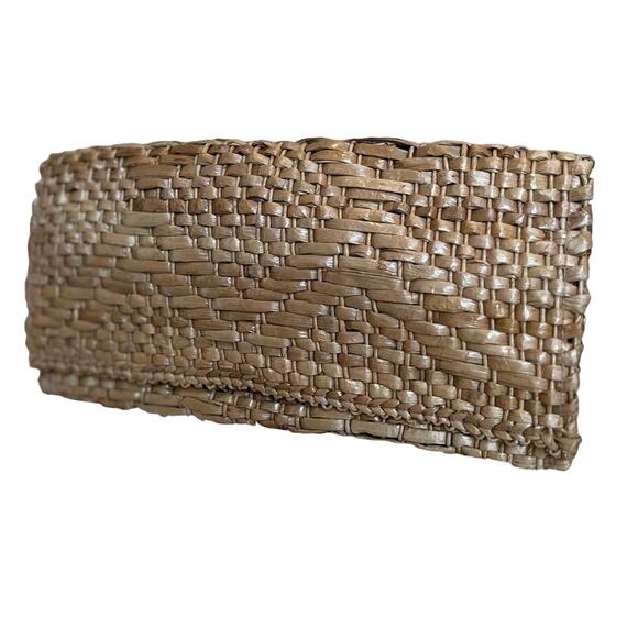 Vintage Oversized Wicker Handbag Clutch Straw Raffia - Picture 10 of 10